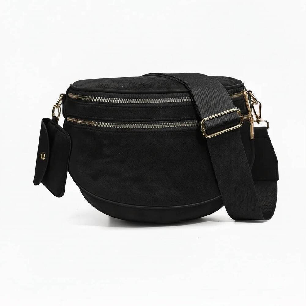 NEW JULIA ROSE women's lina suede sling bag in black